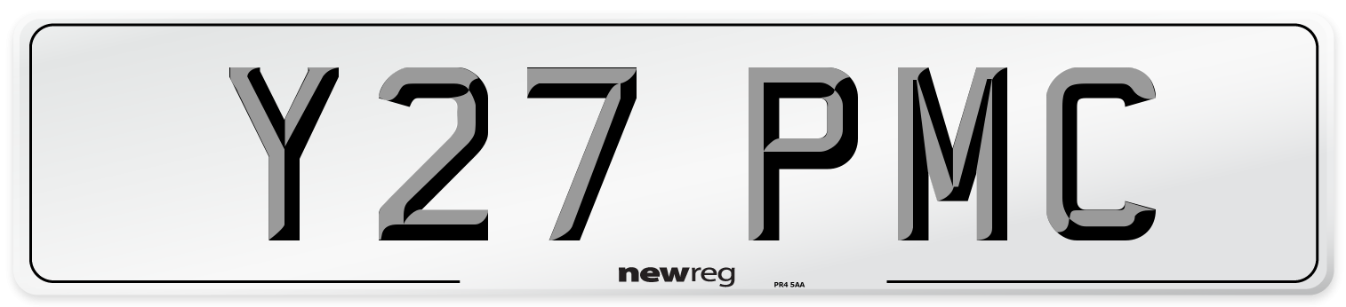Y27 PMC Number Plate from New Reg